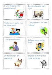 Miming activity cards-past tense