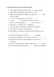 English Worksheet: Pronouns