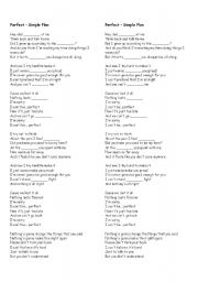 English worksheet: Song Perfect