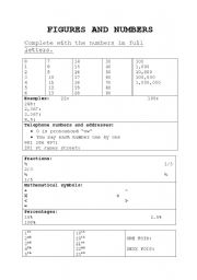 English worksheet: Figures and Numbers