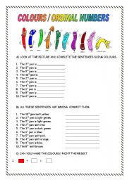 COLOURS/ ORDINAL NUMBERS