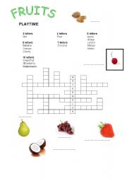 English worksheet: Fruits