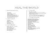 English worksheet: song - heal the world