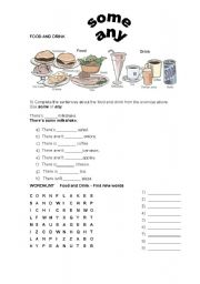 English Worksheet: Food and drink