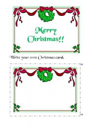 English Worksheet: Write your own Christmas card