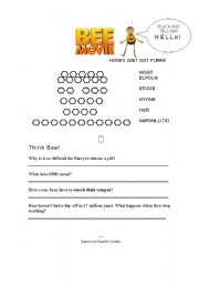 English Worksheet: Bee Movie