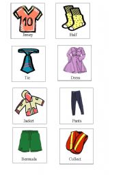 English Worksheet: clothes game