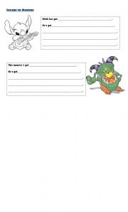 English worksheet: Describe the monsters