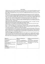 English Worksheet: Bullying