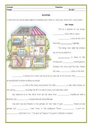 English Worksheet: Our house