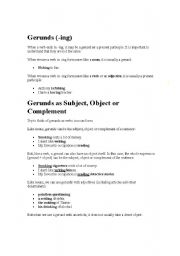 English Worksheet: gerund