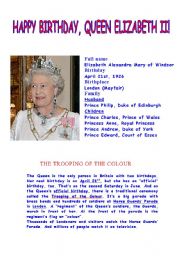 English Worksheet: Happy birthday, Queen Elizabeth II !