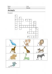 Animals crossword