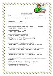 English Worksheet: POSSESSIVE PRONOUNS AND ADJECTIVES