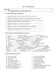 English Worksheet: if clause for 8 grades