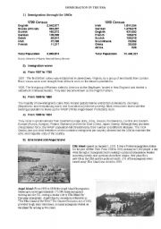 English Worksheet: Immigration in the USA 19th first wave