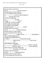 English Worksheet: Last kiss