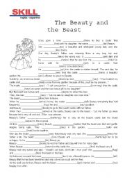 English Worksheet: The Beauty and the beast