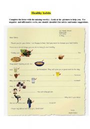 English Worksheet: Healthy habits 