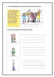 English Worksheet: Describing people (part2/3)