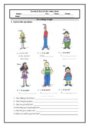 English Worksheet: Describing people (part1/3)