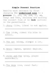 English worksheet: Simple Present Practice