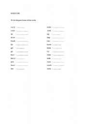 English worksheet: exercise about writing past forms of the basic verbs