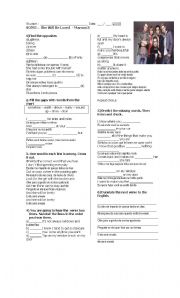 English Worksheet: She Will Be Loved  - Maroon 5