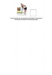 English Worksheet: Bend it like Beckham DVD worksheet