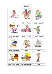 English Worksheet: Abilities