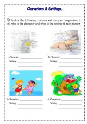 English Worksheet: chracters and setting 