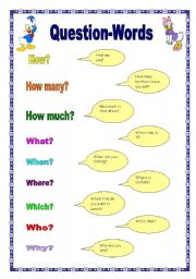 English Worksheet: Question Words (17.09.08)