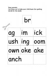 English Worksheet: spelling br