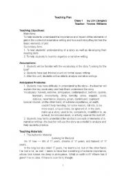 English worksheet: teaching plan 