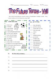 English Worksheet: The Future Tense Using 