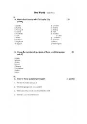 English worksheet: The World - Countries 2