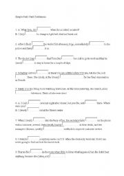 English worksheet: past simple vs continuous