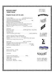 English worksheet: Song 