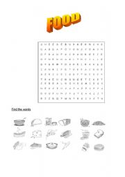 English worksheet: food