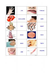 English Worksheet: body parts dominos