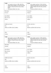 English worksheet: Ask questions to introduce somebody