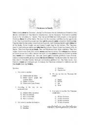 English worksheet: Christmas in family