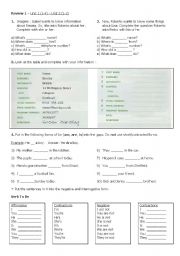 English Worksheet: To Be+ Possessive Adjective+ Personal Pronouns