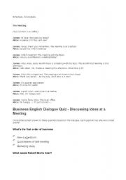 English worksheet: the meeting