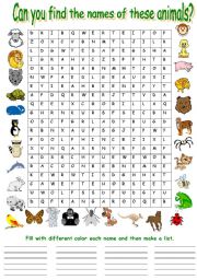 English Worksheet: can you find them???