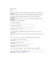 English worksheet: questions to the witnesses 