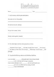 English worksheet: revisions 6