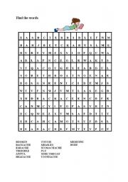 English worksheet: illness puzzle