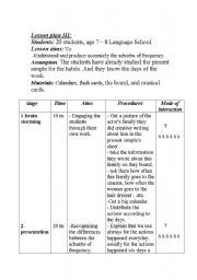 English Worksheet: Lesson Plan 