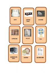English Worksheet: HOUSEHOLD APPLIANCES AND FURNITURE